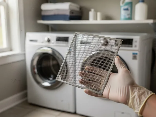 Stonington Dryer Vent Cleaning specialist performing detailed lint trap cleaning service in Stonington